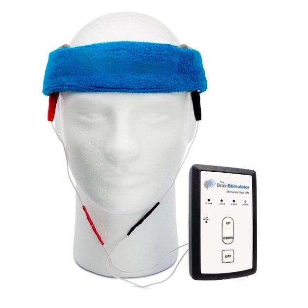 Brain Stimulator tDCS device used on the temples